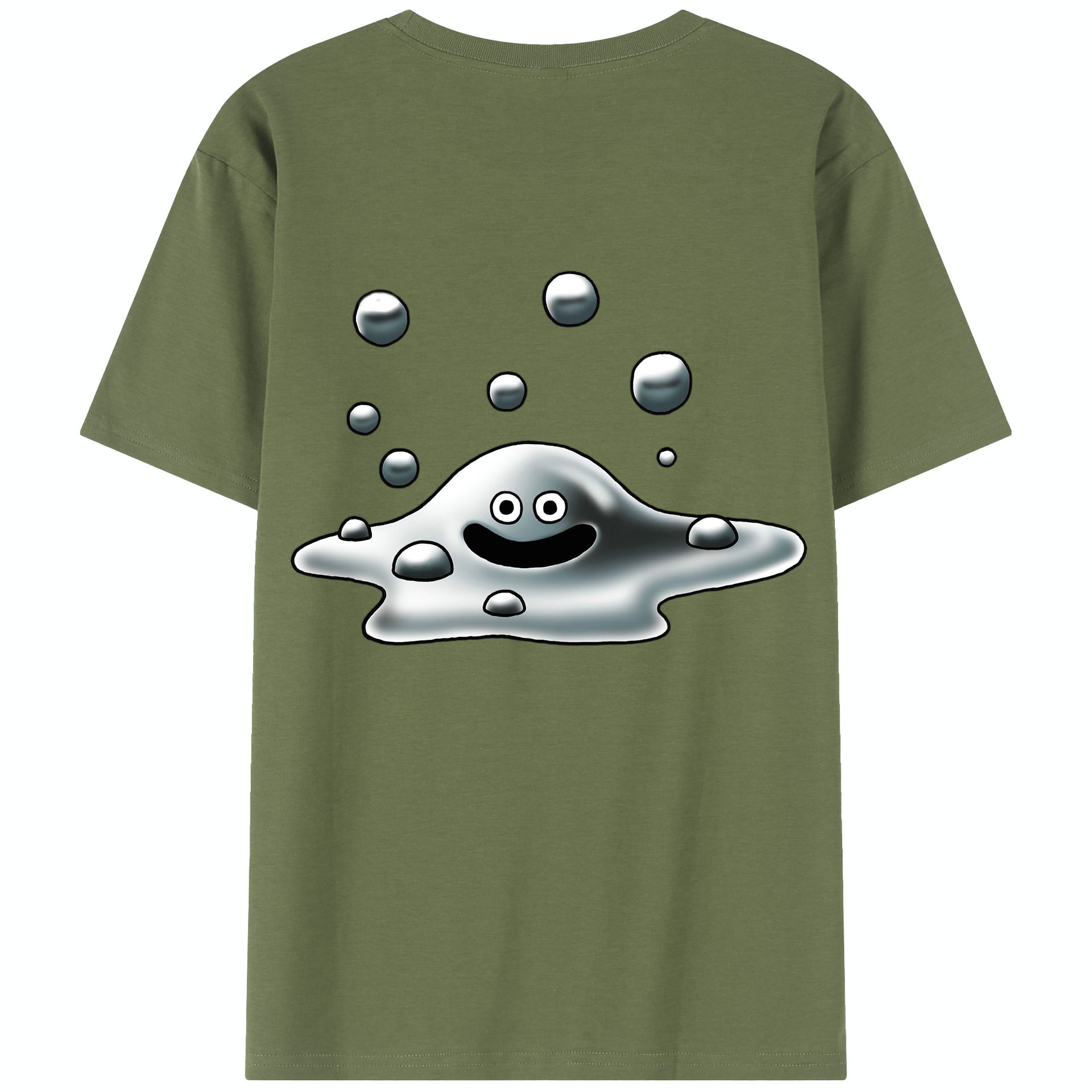 （画像用） ドラゴンクエスト Doragon Kuesuto Dragon Quest 綿100％半袖Tシャツ（背面プリント）